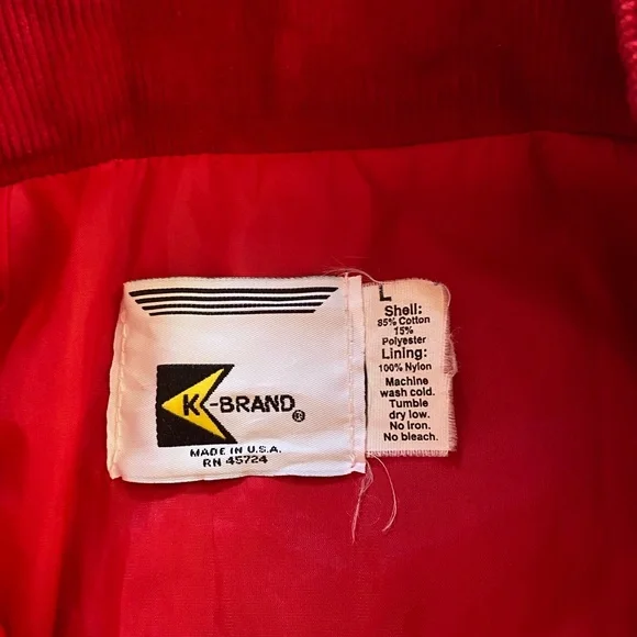 Vintage dead stock kbrand red snap button jacket